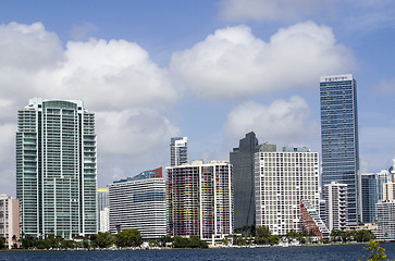 Image showing Cloudy Sky over Miami Skyscrapers, Florida