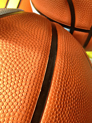 Image showing Row of Basketballs