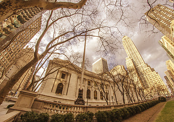 Image showing New York Public Library and Surrounding Skyscrapers