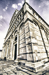 Image showing Facade of the Cathedral in Miracle Square, Pisa 