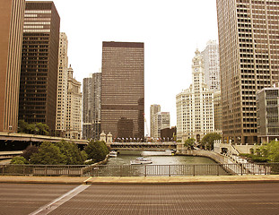 Image showing Buildings and River of Chicago, U.S.A.