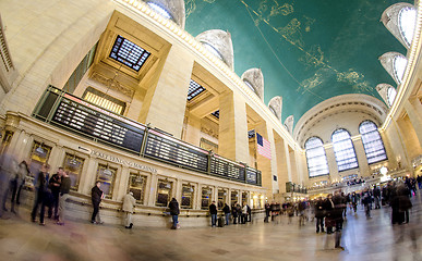 Image showing People and Tourists moving in Grand Central