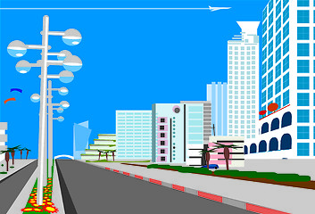 Image showing Skyline of    blue  city