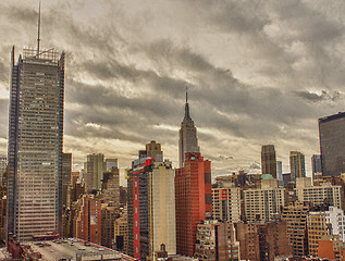 Image showing Aerial view of New York City Skyline