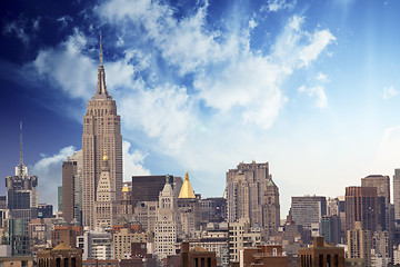 Image showing Clouds above New York City Skyscrapers