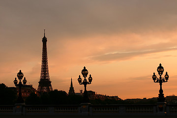 Image showing paris sunset