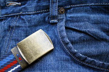 Image showing Jeans and belt