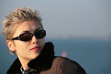 Image showing woman on ferry