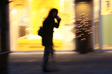 Image showing Crowd at night