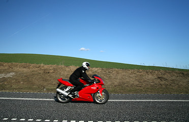 Image showing red motorcycle