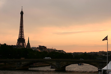 Image showing paris sunset