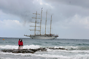 Image showing Five masts boat in Corsica