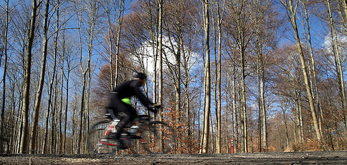 Image showing danish landscape and bike