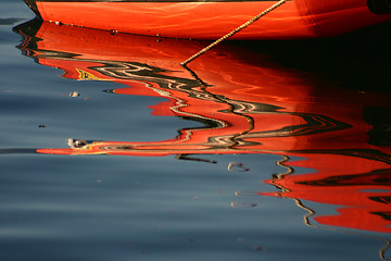 Image showing Corsica  boat reflections