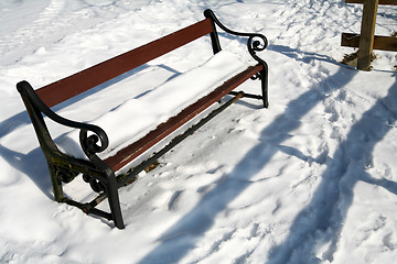 Image showing winter bench