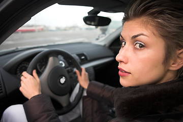 Image showing woman driving