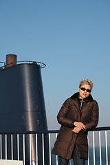 Image showing woman on ferry