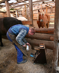 Image showing Blacksmith at work