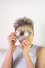 Image showing woman and CD