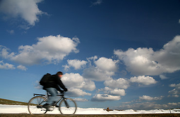 Image showing winter transport: vehicles in a snowy landscape