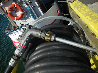 Image showing Filling gas for boats