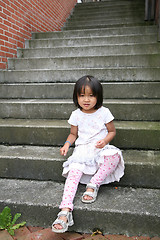 Image showing girl on staircase