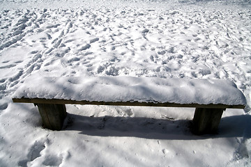 Image showing winter bench