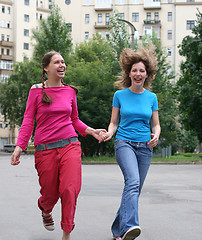 Image showing Laughing girlfriends