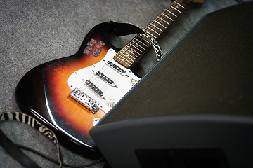 Image showing Electric Guitar on Stage