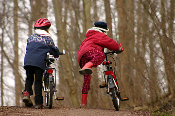 Image showing children with bike