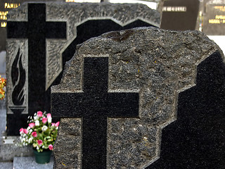 Image showing foggy cemetary