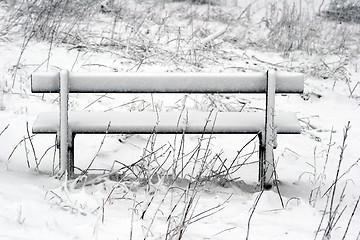 Image showing winter bench