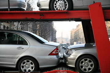 Image showing Cars on a truck