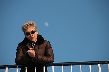 Image showing woman on ferry