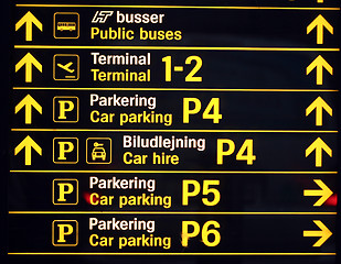 Image showing Airport signs in Copenhagen