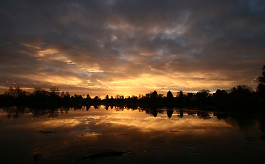 Image showing lake sunset