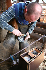 Image showing Blacksmith at work