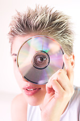 Image showing woman and CD