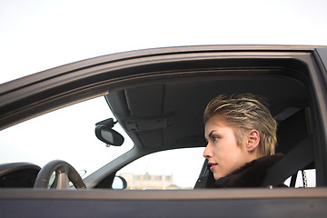 Image showing woman driving
