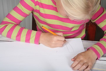 Image showing  child  reading writting