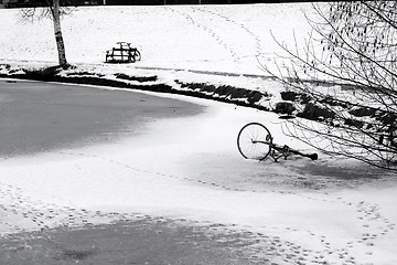 Image showing bike on ice