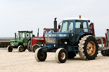 Image showing Tractor on a beach