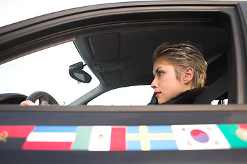 Image showing woman driving