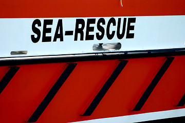 Image showing Corsica: sea rescue boat in the Bay of Calvi