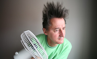 Image showing Man with hair dryer