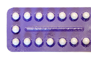 Image showing Birth Control Pills (Top View)