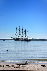 Image showing Five masts boat in Corsica