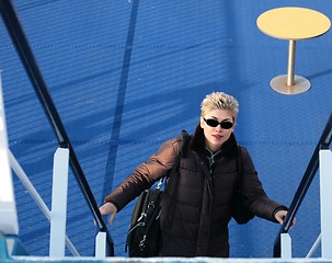 Image showing woman on ferry