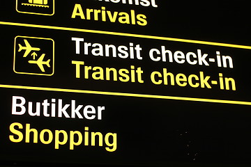 Image showing Airport signs in Copenhagen