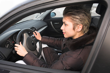 Image showing woman driving